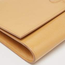 Saint Laurent Beige Patent Leather Belle De Jour Clutch