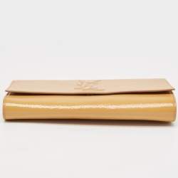 Saint Laurent Beige Patent Leather Belle De Jour Clutch