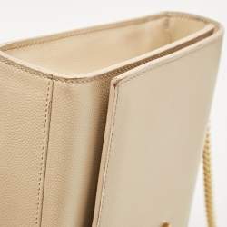 Pre Owned Saint Laurent Beige Leather Medium Kate Shoulder Bag