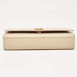 Pre Owned Saint Laurent Beige Leather Medium Kate Shoulder Bag