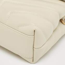 Pre Owned Saint Laurent White Quilted Leather Toy Loulou Crossbody Bag