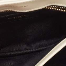 Pre Owned Saint Laurent White Quilted Leather Toy Loulou Crossbody Bag