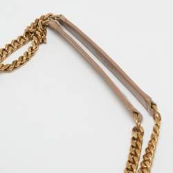 Pre Owned Saint Laurent Beige Matelassé Leather Medium Loulou Shoulder Bag