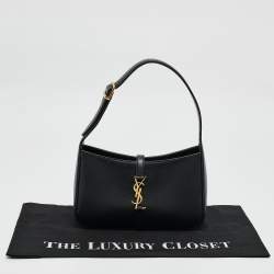 Pre Owned Saint Laurent Black Leather LE 5 À 7 Shoulder Bag