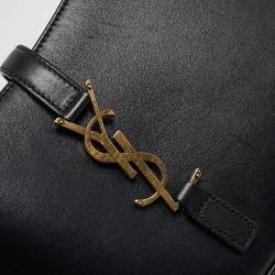 Pre Owned Saint Laurent Black Leather LE 5 À 7 Shoulder Bag