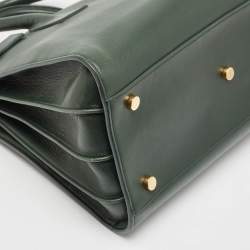 Pre Owned Saint Laurent Green Leather Small Classic Sac De Jour Tote
