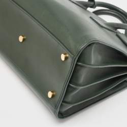 Pre Owned Saint Laurent Green Leather Small Classic Sac De Jour Tote