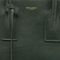 Pre Owned Saint Laurent Green Leather Small Classic Sac De Jour Tote