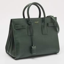 Pre Owned Saint Laurent Green Leather Small Classic Sac De Jour Tote