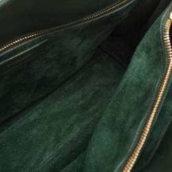 Pre Owned Saint Laurent Green Leather Small Classic Sac De Jour Tote