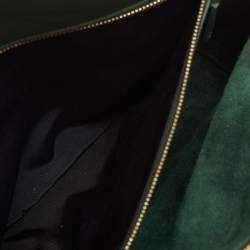 Pre Owned Saint Laurent Green Leather Small Classic Sac De Jour Tote