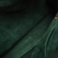 Pre Owned Saint Laurent Green Leather Small Classic Sac De Jour Tote