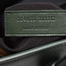 Pre Owned Saint Laurent Green Leather Small Classic Sac De Jour Tote