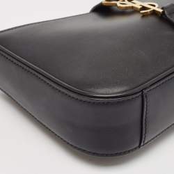 Saint Laurent Black Leather Mini LE 5 À 7 Bag
