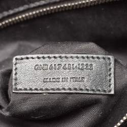 Pre Owned Saint Laurent Black Canvas and Straw Small Rive Gauche Tote