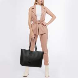 Saint Laurent Black Leather E/W Shopper Tote