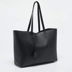 Saint Laurent Black Leather E/W Shopper Tote