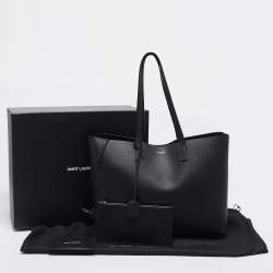 Saint Laurent Black Leather E/W Shopper Tote