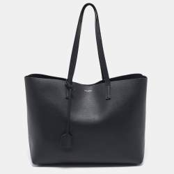 Saint Laurent Black Leather E/W Shopper Tote