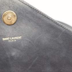 Saint Laurent Black Leather Monogram Envelope Chain Bag