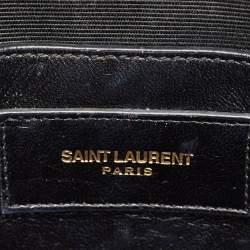 Saint Laurent Black Leather Monogram Envelope Chain Bag