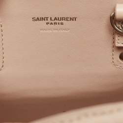Saint Laurent Pink Croc Embossed Leather Nano Classic Sac De Jour Tote
