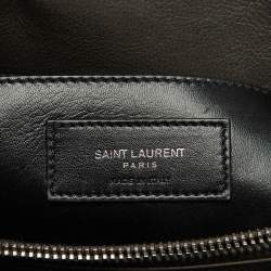 Saint Laurent Grey Matelasse Leather Large College Top Handle Bag