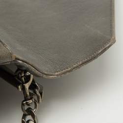 Saint Laurent Grey Matelasse Leather Large College Top Handle Bag