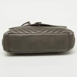 Saint Laurent Grey Matelasse Leather Large College Top Handle Bag