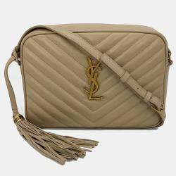 Ysl Saint Laurent Lou Camera Bag In Dark Beige