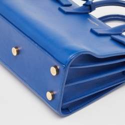Pre Owned Saint Laurent Blue Leather Nano Classic Sac De Jour Tote