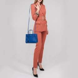 Pre Owned Saint Laurent Blue Leather Nano Classic Sac De Jour Tote