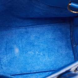 Pre Owned Saint Laurent Blue Leather Nano Classic Sac De Jour Tote