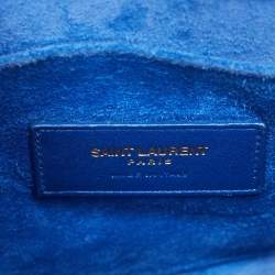 Pre Owned Saint Laurent Blue Leather Nano Classic Sac De Jour Tote