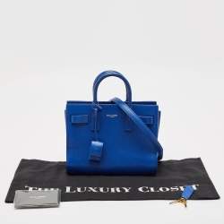 Pre Owned Saint Laurent Blue Leather Nano Classic Sac De Jour Tote