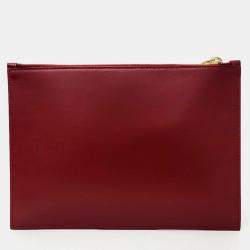 Saint Laurent Red Leather Clutch