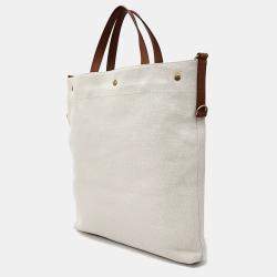 Saint Laurent Beige Canvas Foldable Tote Bag