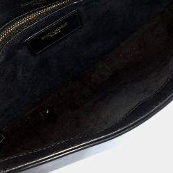 Saint Laurent Black Patent Leather Monogram Chain Shoulder Bag