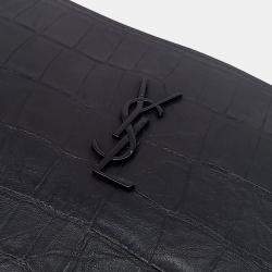 Pre Owned Saint Laurent Black Leather Clutch