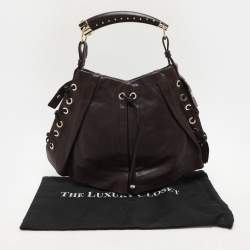 Saint Laurent Paris Brown Leather Mombasa Hobo