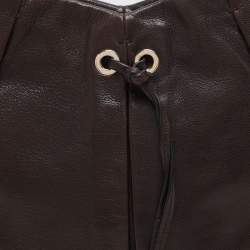 Saint Laurent Paris Brown Leather Mombasa Hobo