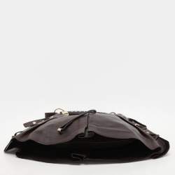 Saint Laurent Paris Brown Leather Mombasa Hobo