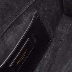 Saint Laurent Silver Python Kate Monogram Clutch