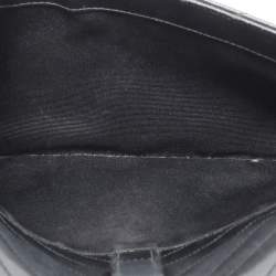 Pre Owned Saint Laurent Black Chevron Leather Large Monogram Envelope Shoulder Bag