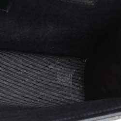 Pre Owned Saint Laurent Black Chevron Leather Large Monogram Envelope Shoulder Bag