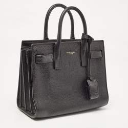 Saint Laurent Black Leather Nano Classic Sac De Jour Tote
