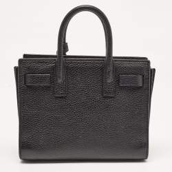 Saint Laurent Black Leather Nano Classic Sac De Jour Tote