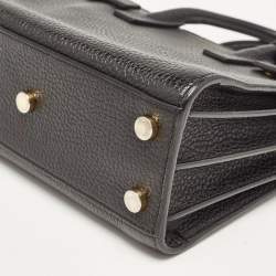 Saint Laurent Black Leather Nano Classic Sac De Jour Tote