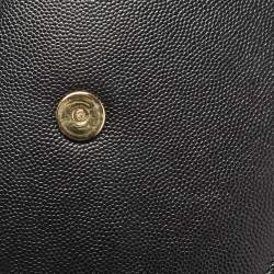 Saint Laurent Black Leather Monogram Cassandre Clutch