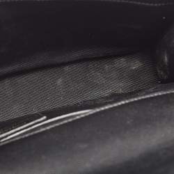 Saint Laurent Black Leather Monogram Cassandre Clutch